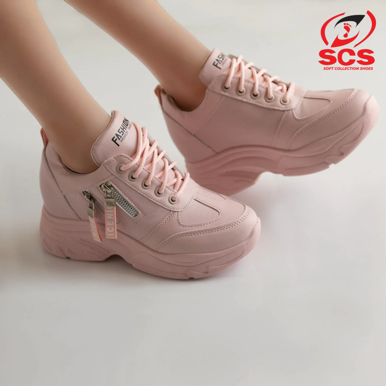 SCS GIRLS DOUBLE ZIB SNEAKERS SHOES