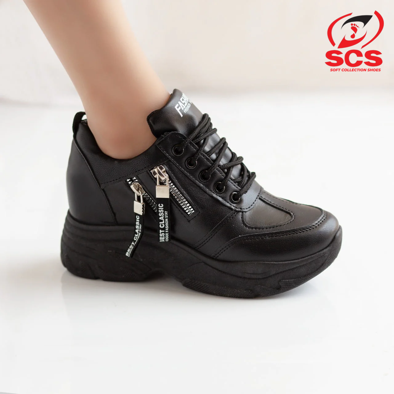 SCS GIRLS DOUBLE ZIB SNEAKERS SHOES - Image 2